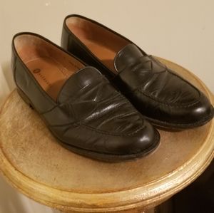Mens black dressy penny loafers